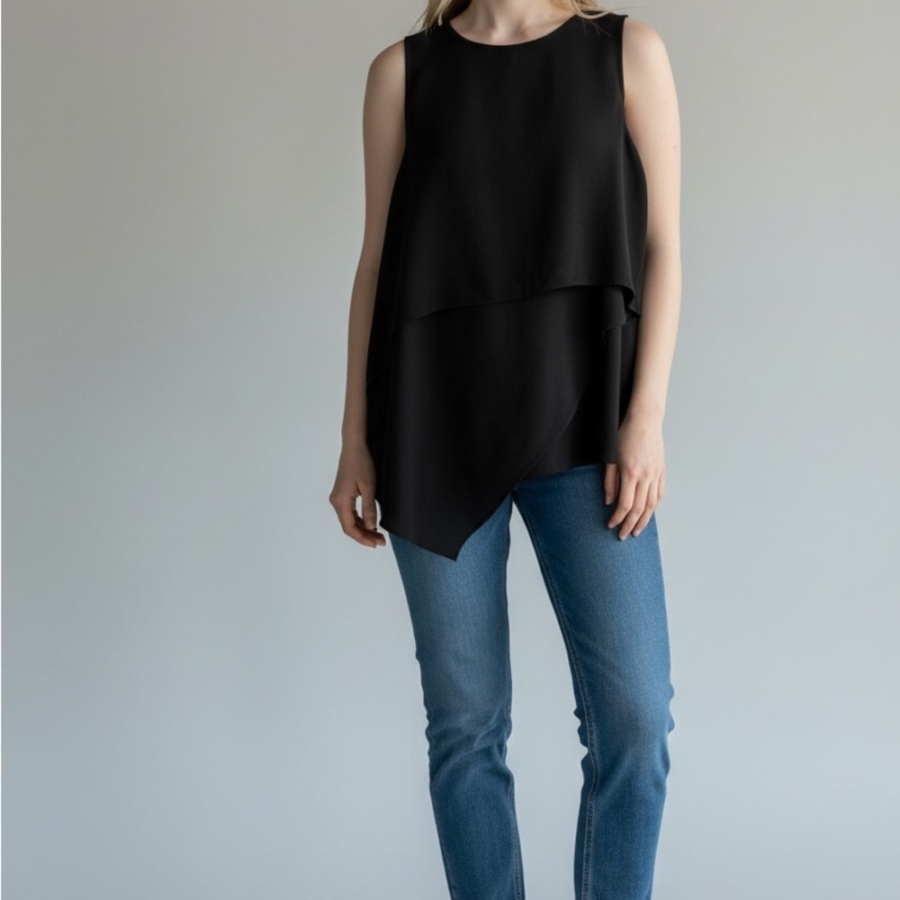 Vince Camuto Black Sleeveless Blouse